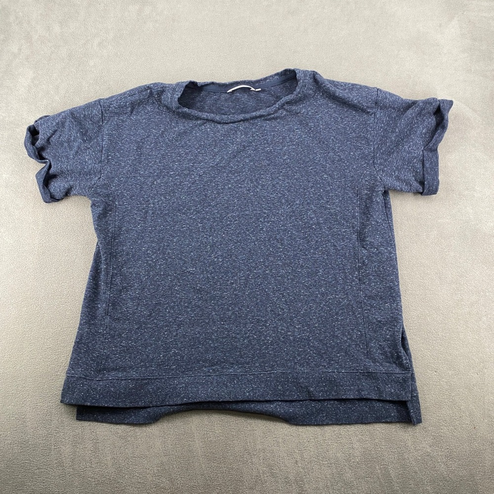 Soma‎ 24/7 Womens XL Blue Space Dye Cuffed Short Sleeve Top 570386011